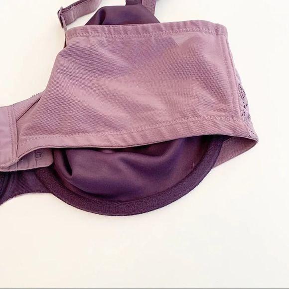 Cacique Purple Lace Cup Bra Full Coverage Brassiere 40DD Curvy Plus-size - Picture 8 of 12